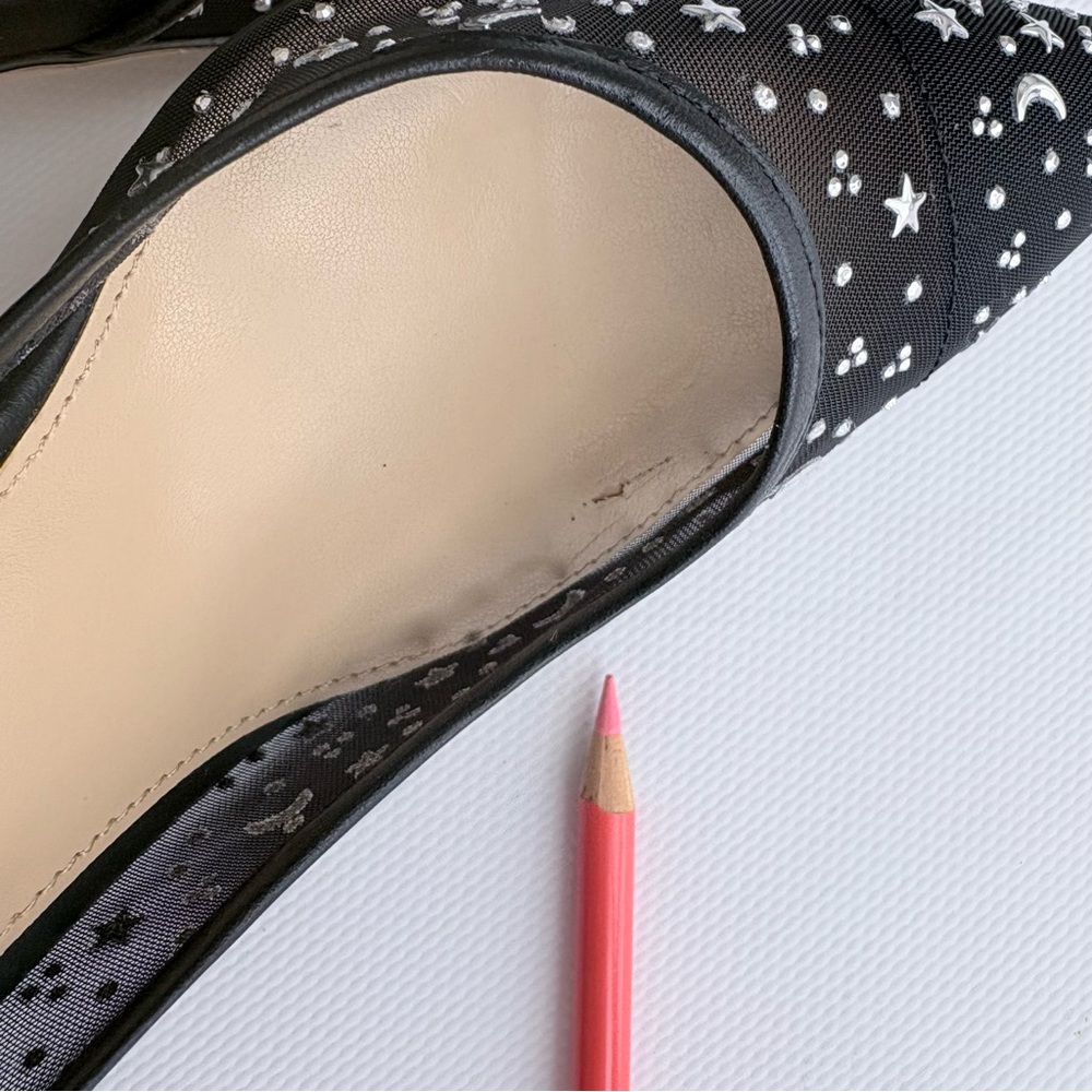 Katy Perry Collections Black Mesh Pointed Toe Sheer Heels Wome's Shoes Size 6.5 - Picture 5 of 8